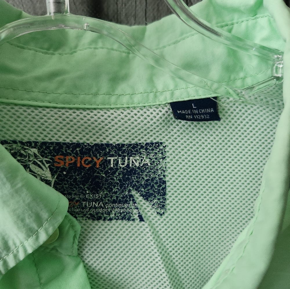 Spicy Tuna Green Button Down Shirt - Picture 3 of 4